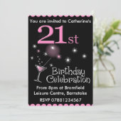 21st Birthday Party Invitation - Cocktail Glass 招待状 (スタンド正面)