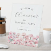 21st Birthday Party January Birth Flower Welcome 台座サイン (インサイチュ)