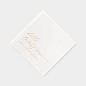 21st Birthday Party Modern Elegant Gold 箔ナプキン (右)