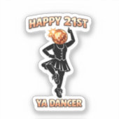 21st Birthday Party Pink Sticker rose gold シール (正面)