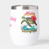  21st Birthday Personalized Tropical Sea Turtle  (背面)