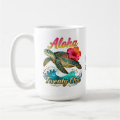  21st Birthday Personalized Tropical Sea Turtle  コーヒーマグカップ (左)