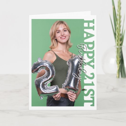 21st birthday Photo college Birthday Card サンキューカード (正面)