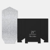 21st Birthday Silver Glitter Thank You フェイバーボックス (見開き)