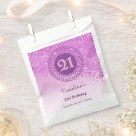 21st Birthday | Sparkling Pink Gold Glitter フェイバーバッグ