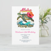  21st Birthday Tropical Ocean Beach Theme 招待状 (スタンド正面)