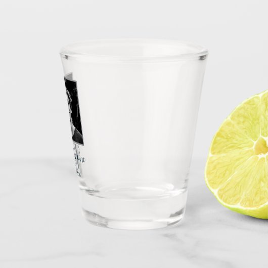 21st Birthday Twenty One Photo Trendy Script ショットグラス (右)