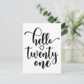 21st Birthday Women Hello 21 Cute 21 Years Old ポストカード (スタンド正面)