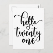 21st Birthday Women Hello 21 Cute 21 Years Old ポストカード (正面/裏面)