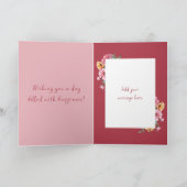 21st gerbera flowers name pink birthday カード (内部)