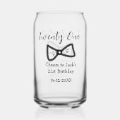 21st men birthday add name bow date応援black ガラス缶 (裏面)