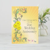 21st Wedding Anniversary Party Invitation 招待状 (スタンド正面)