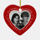 21st Wedding Anniversary Photo セラミックオーナメント (正面)