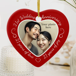 21st Wedding Anniversary Photo セラミックオーナメント