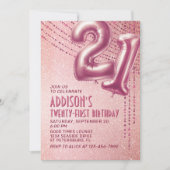 21thバースデーウォメンズバラ金ゴールド 招待状 (正面)