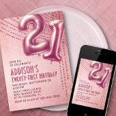 21thバースデーウォメンズバラ金ゴールド 招待状