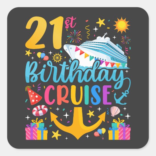 21thバースデークルーズB-Dayパーティー スクエアシール (正面)