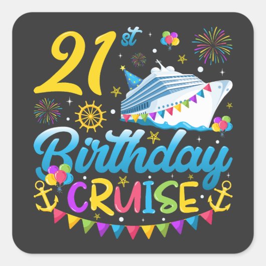 21thバースデークルーズB-Dayパーティー スクエアシール (正面)