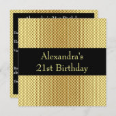 21thバースデーグラム金ゴールドメタルグリッターイベント2 招待状 (正面/裏面)