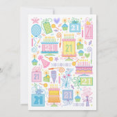 21thバースデーケーキかわいらしフローラ招待状 招待状 (裏面)