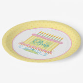 21thバースデーケーキ名前をカスタムする ペーパープレート (アングル)