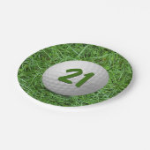 21thバースデーゴルフボールオングラス紙プレート ペーパープレート (アングル)