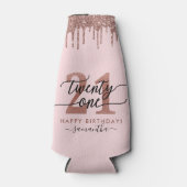 21thバースデーシックグリッター グラデーション ボトルクーラー (正面)