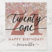21thバースデーシックグリッター グラデーション ワインラベル (シングルラベル)
