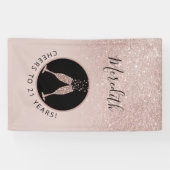 21thバースデーシャンパントーストバーティカルグリッター 横断幕 (横)