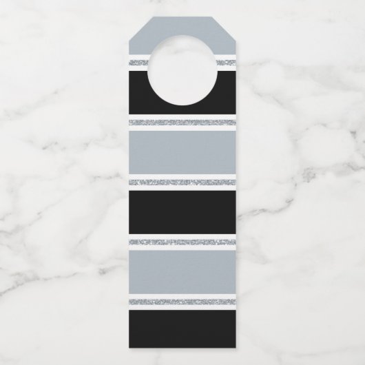 21thバースデーブラックグレーシルバーグリッター紙吹雪 ボトルネックタグ (裏面)