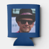 21thバースデーブルー金ゴールド写真テンプレート 缶クーラー (裏面)