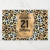 21thバースデーレオパードミニ金ゴールドカスタム リキュールボトルラベル (シングルラベル)