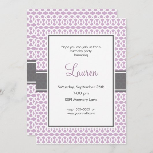 21th誕生日の招待状 招待状 (正面/裏面)