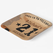 21th誕生日カウボーイワイルドウエストオールド紙 ペーパープレート (傾斜あり)