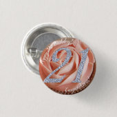 21th誕生日カップケーキ3 cmラウンドバッジ 缶バッジ (正面&裏面)