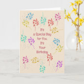 21th誕生日カードと植物カラフル製葉品 カード (黄色い花)