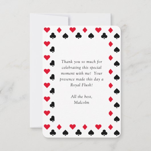 21th誕生日キングオブカジノスペードトランプのポーカーカード サンキューカード (裏面)