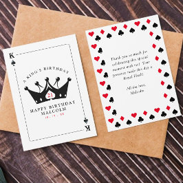 21th誕生日キングオブカジノスペードトランプのポーカーカード サンキューカード