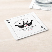 21th誕生日キングオブカジノスペードトランプのポーカーカード スクエアペーパーコースター (アングル)