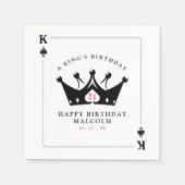 21th誕生日キングオブカジノスペードトランプのポーカーカード スタンダードカクテルナプキン (正面)