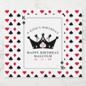 21th誕生日キングオブカジノスペードトランプのポーカーカード ビールラベル (シングルラベル)