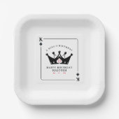 21th誕生日キングオブカジノスペードトランプのポーカーカード ペーパープレート (正面)