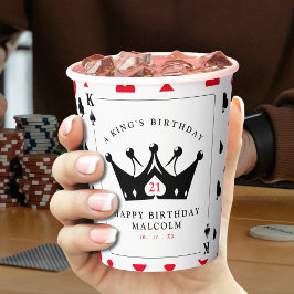 21th誕生日キングオブカジノスペードトランプのポーカーカード 紙コップ