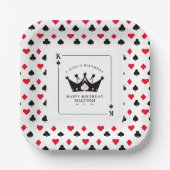 21th誕生日キングオブカジノスペードパターン ペーパープレート (正面)