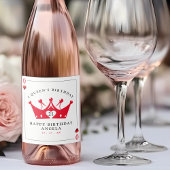 21th誕生日クイーンオブカジノハートトランプのポーカーカード スパークリングワインラベル