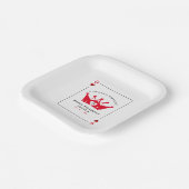 21th誕生日クイーンオブカジノハートトランプのポーカーカード ペーパープレート (傾斜あり)