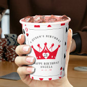 21th誕生日クイーンオブカジノハートトランプのポーカーカード 紙コップ