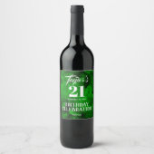 21th誕生日グリーンからブラックウォーター色ワインラベル ワインラベル (正面)