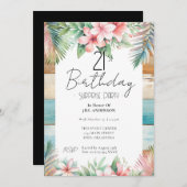 21th誕生日サプライズパーティートロピカル 招待状 (正面/裏面)