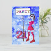 21th誕生日パーティーの看板の招待状 招待状 (スタンド正面)